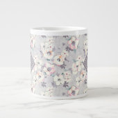 Monogram | Soft roze Waterverf Patroon Grote Koffiekop (Voorkant)