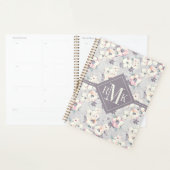 Monogram | Soft roze Waterverf Patroon Planner (Display)