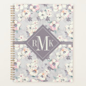 Monogram | Soft roze Waterverf Patroon Planner (Voorkant)