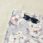 Monogram | Soft roze Waterverf Patroon Strandlaken (In situ)