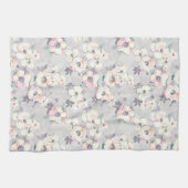 Monogram | Soft roze Waterverf Patroon Theedoek (Horizontaal)