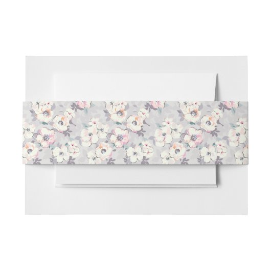 Monogram | Soft roze Waterverf Patroon Uitnodigingen Wikkel (Voorkant Voorbeeld)