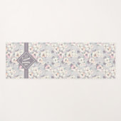 Monogram | Soft roze Waterverf Patroon Yogamat (Voorkant (horizontaal))