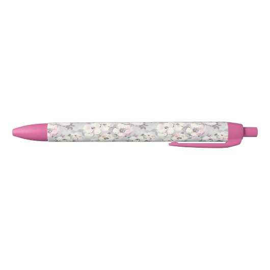 Monogram | Soft roze Waterverf Patroon Zwarte Inkt Pen (Bodem)