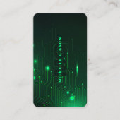 Monogram Software Engineer Modern Neon Green Visitekaartje (Voorkant)