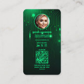 Monogram Software Engineer Modern Neon Green Visitekaartje (Achterkant)