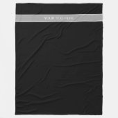 Monogram Solid Black, donkergrijze lint Fleece Deken (Voorkant)