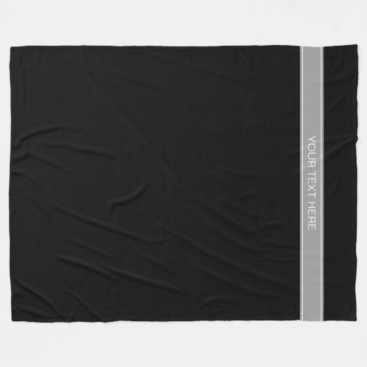 Monogram Solid Black, donkergrijze lint Fleece Deken (Voorkant (Horizontaal))