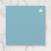 Monogram Solid Blue Pastel Minimalist Professional Bedankjes Labels (Achterkant)