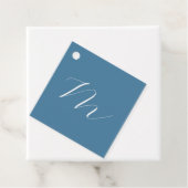Monogram Solid Blue Pastel Minimalist Professional Bedankjes Labels (In situ)