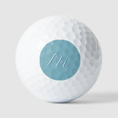 Monogram Solid Blue Pastel Minimalist Professional Golfballen (Voorkant)