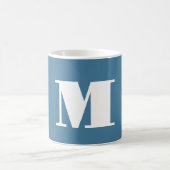 Monogram Solid Blue Pastel Minimalist Professional Koffiemok (Center)