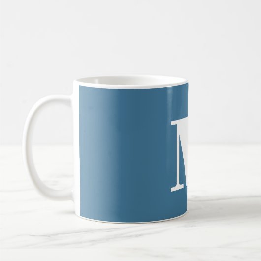 Monogram Solid Blue Pastel Minimalist Professional Koffiemok (Links)