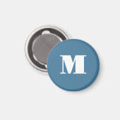 Monogram Solid Blue Pastel Minimalist Professional Magneet (Voorkant / Achterkant)