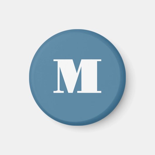 Monogram Solid Blue Pastel Minimalist Professional Magneet (Voorkant)