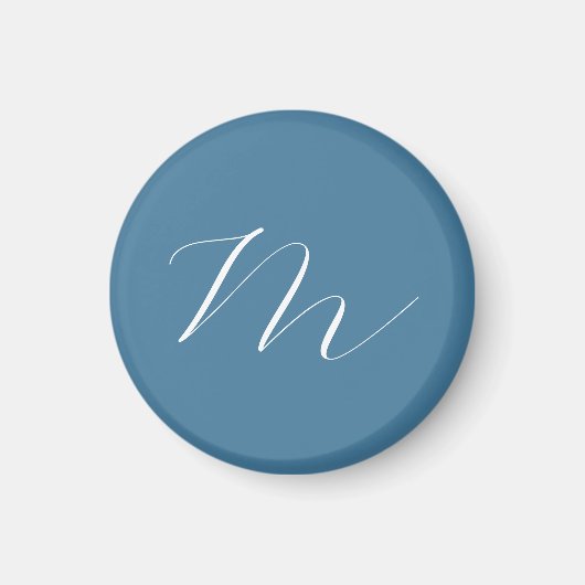 Monogram Solid Blue Pastel Minimalist Professional Magneet (Voorkant)