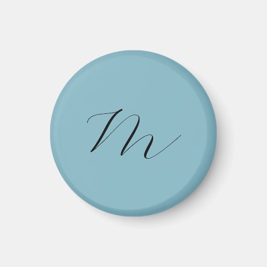 Monogram Solid Blue Pastel Minimalist Professional Magneet (Voorkant)
