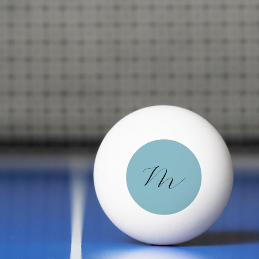 Monogram Solid Blue Pastel Minimalist Professional Pingpongbal (Net)