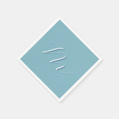 Monogram Solid Blue Pastel Minimalist Professional Servet (Hoek)