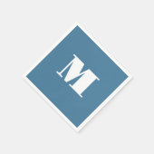 Monogram Solid Blue Pastel Minimalist Professional Servet (Hoek)