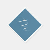 Monogram Solid Blue Pastel Minimalist Professional Servet (Hoek)
