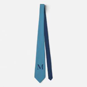 Monogram Solid Blue Pastel Minimalist Professional Stropdas