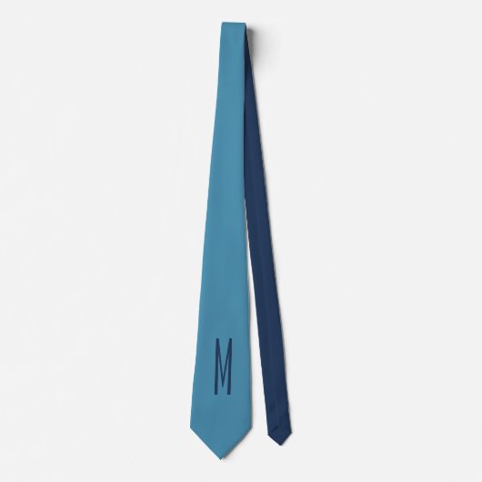 Monogram Solid Blue Pastel Minimalist Professional Stropdas (Voorkant)