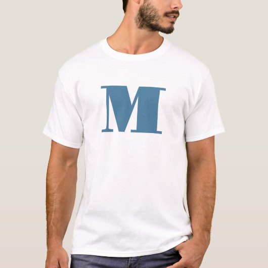 Monogram Solid Blue Pastel Minimalist Professional T-shirt (Voorkant)