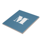 Monogram Solid Blue Pastel Minimalist Professional Tegeltje (Zijkant)