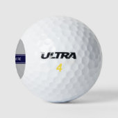 Monogram Solid Gray Navy Blue Ribbon Golfballen (Logo)