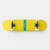 Monogram Solid Yellow, donkerdonkerBlauwgroen ribb Skateboard (Horizontaal)