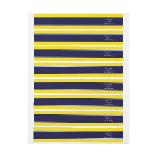 Monogram Solid Yellow, Navy Blue Ribbon Name (Vel)
