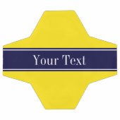 Monogram Solid Yellow, Navy Blue Ribbon Name Voetbal (Enkel)
