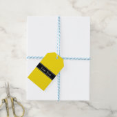 Monogram Solid Yellow, zwart lint Cadeaulabel (Met Touw)