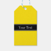 Monogram Solid Yellow, zwart lint Cadeaulabel (Voorkant)
