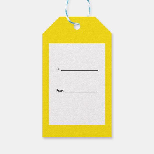 Monogram Solid Yellow, zwart lint Cadeaulabel (Achterkant)