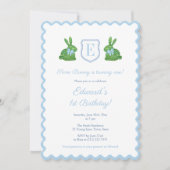 Monogram Some Bunny is een jongen 1e verjaardagsfe Kaart (Voorkant)