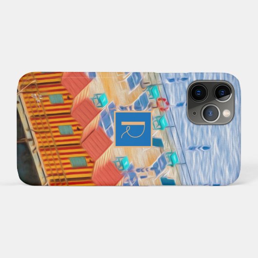 Monogram Sorrento Italië Strand Cabanas Case-Mate iPhone Case (Achterkant (horizontaal))