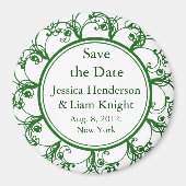 Monogram sparen de Datum Groen Magnet (Voorkant)