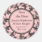 Monogram sparen de Datum Magnetroze Magneet (Voorkant)