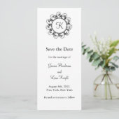 Monogram sparen de Datum (wit) Save The Date (Staand voorkant)