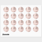 Monogram Spark Roze  Blush Beginletters Naam Rond Ronde Sticker (Vel)