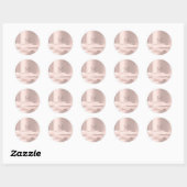 Monogram Spark Roze Blush Initialen Naam Rond Ronde Sticker (Vel)