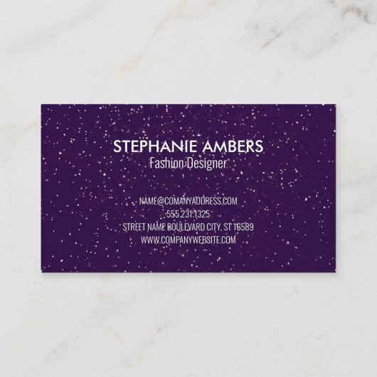 Monogram | Sparkle | Gebeurtenisplanner Visitekaartje (Achterkant)