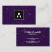 Monogram | Sparkle | Gebeurtenisplanner Visitekaartje (Voorkant / Achterkant)