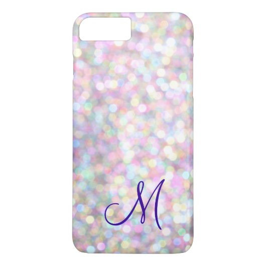 Monogram Sparkle iPhone 7 plus Hoesje (Achterkant)
