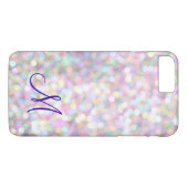 Monogram Sparkle iPhone 7 plus Hoesje (Achterkant (Horizontaal))