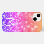Monogram Sparkles Case-Mate iPhone Case (Achterkant (horizontaal))