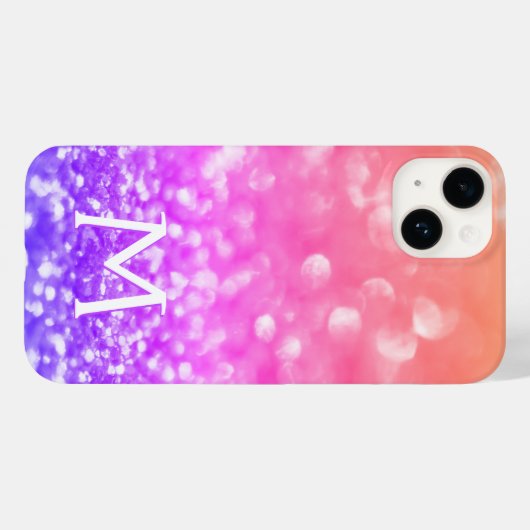 Monogram Sparkles Case-Mate iPhone Case (Achterkant (horizontaal))