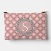 Monogram Sparkly Diamonds Tufted Custom Blush Pink Etui (Achterkant)